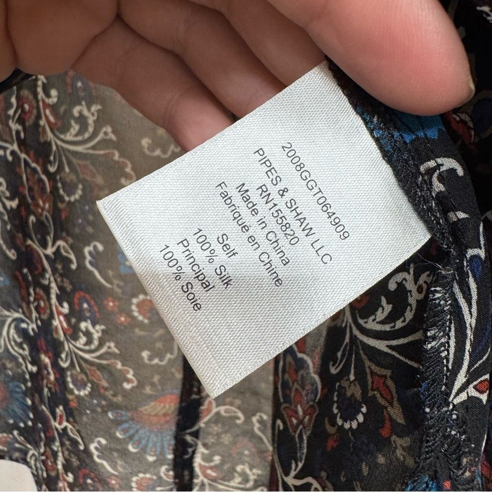 VERONICA BEARD Aneri Floral Silk Blouse in Black Multi color Size 8 - Picture 4 of 6